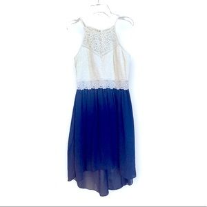 BCX Lace Top Chiffon Dress